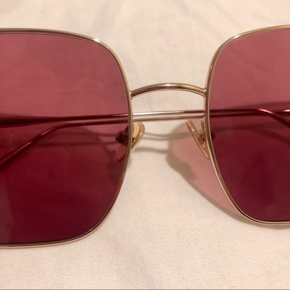 NWOT Jimmy Fairly Pink Square Sunglasses - Picture 3 of 3